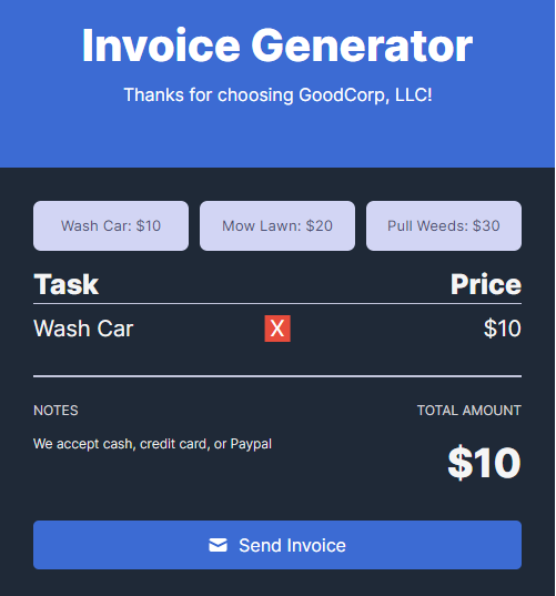 Invoice Generator App